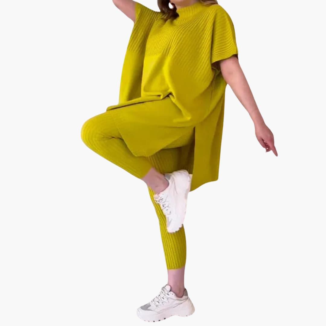 Elegantes, weiches Strick-Zweiteiler-Set für Damen - SchmiedeMode