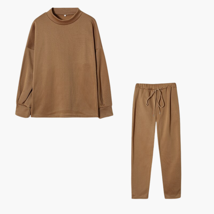 Zweiteiliger Jogginganzug für Frauen mit hohem Kragen