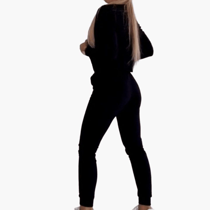 Trendiger 3-teiliger Trainingsanzug mit Reißverschluss für Damen - SchmiedeMode