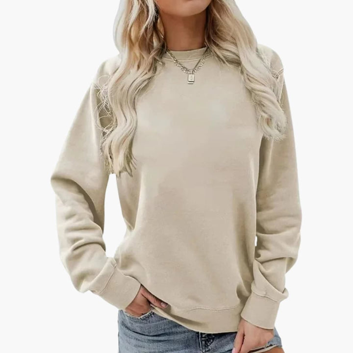 Damen Sweatshirt mit Rundhalsausschnitt und langen Ärmeln
