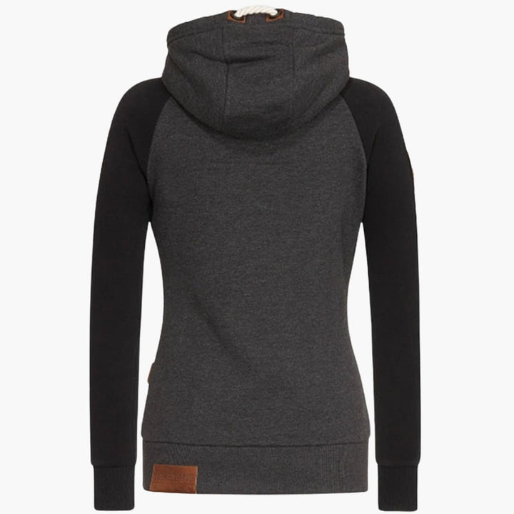 Damen Kapuzenjacke mit Reißverschluss und langen Ärmeln