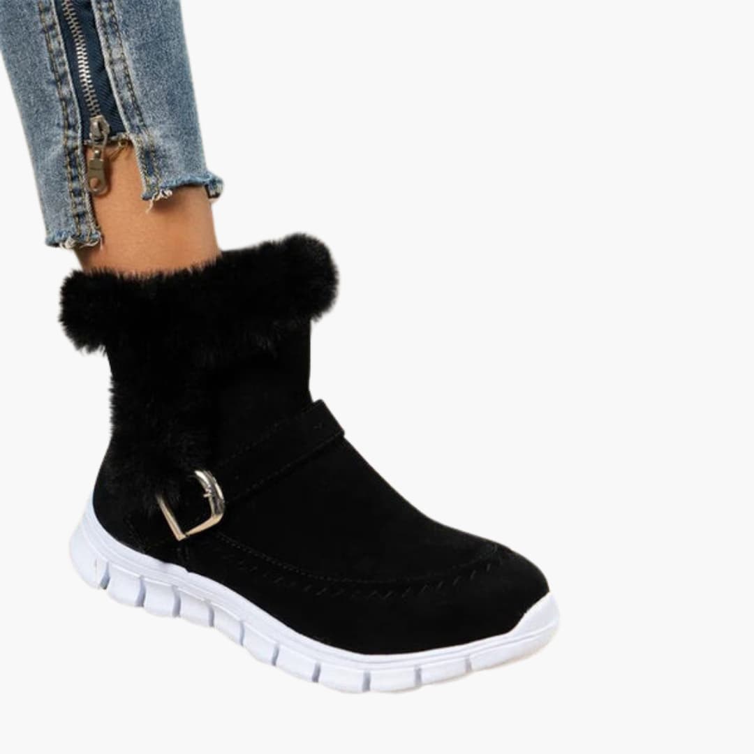 Damen Stiefeletten mit Plüschfutter und Reißverschluss