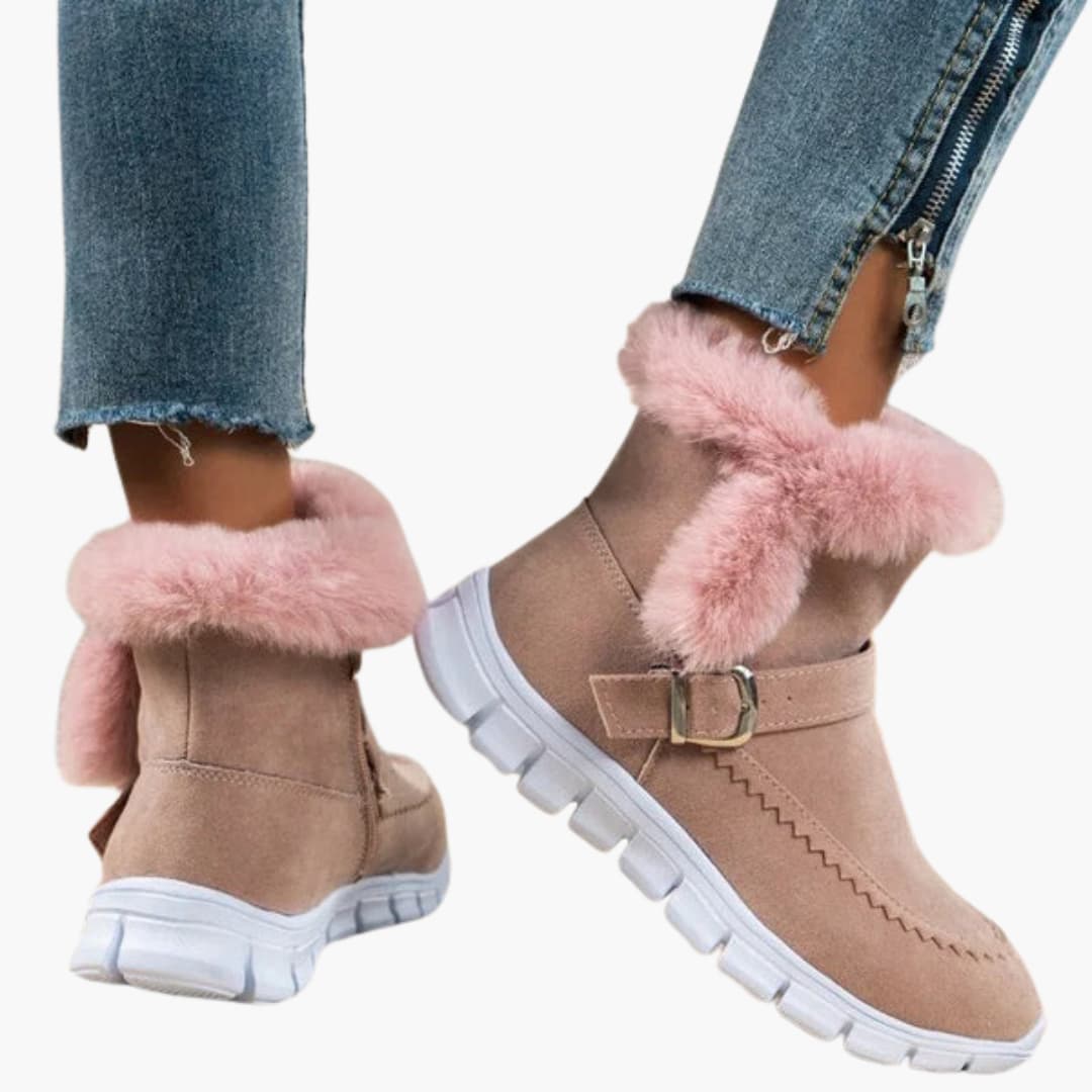 Damen Stiefeletten mit Plüschfutter und Reißverschluss