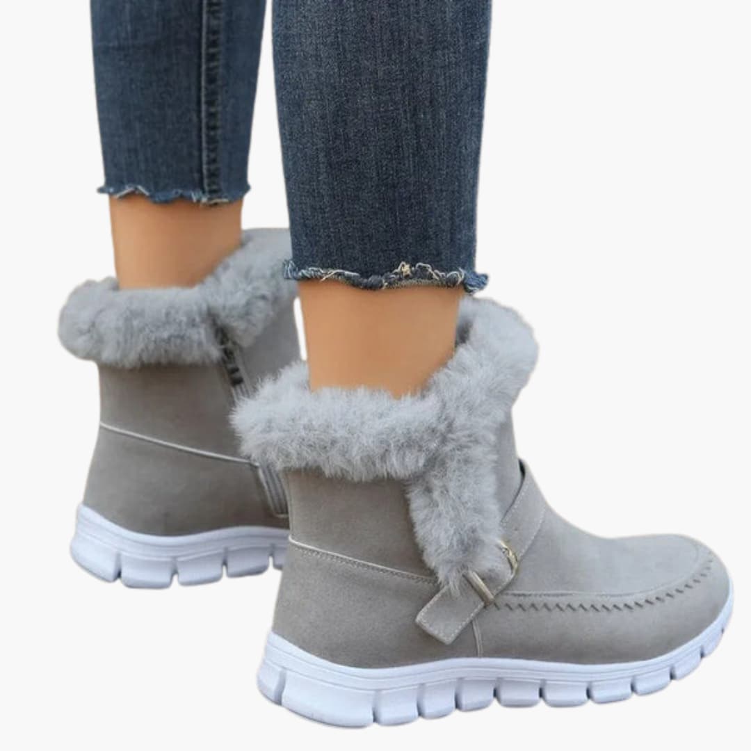 Damen Stiefeletten mit Plüschfutter und Reißverschluss