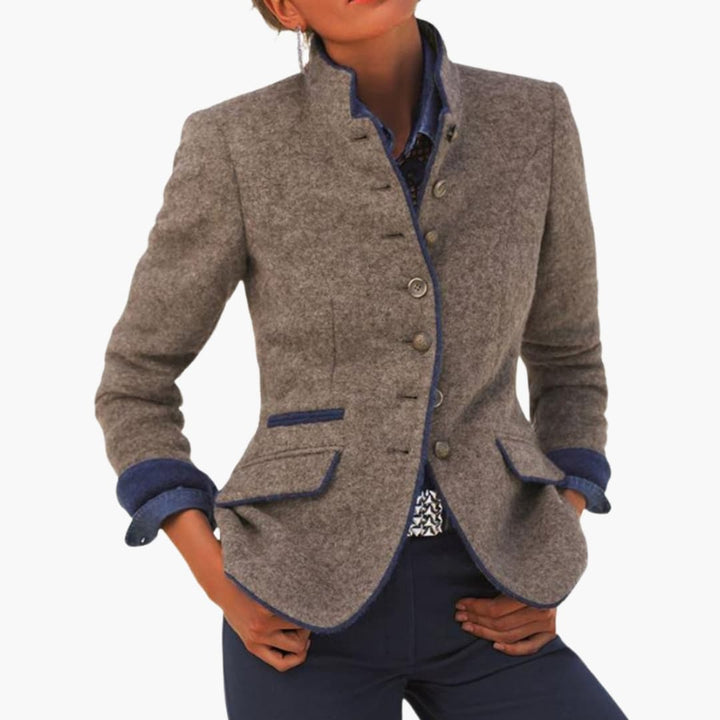 Damen Blazer mit Reverskragen und Frontknöpfen