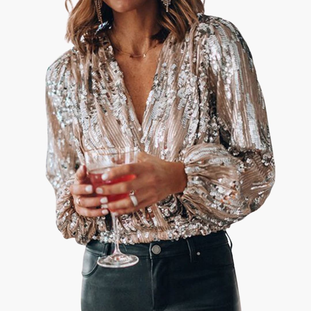 Damen Bluse mit V Ausschnitt