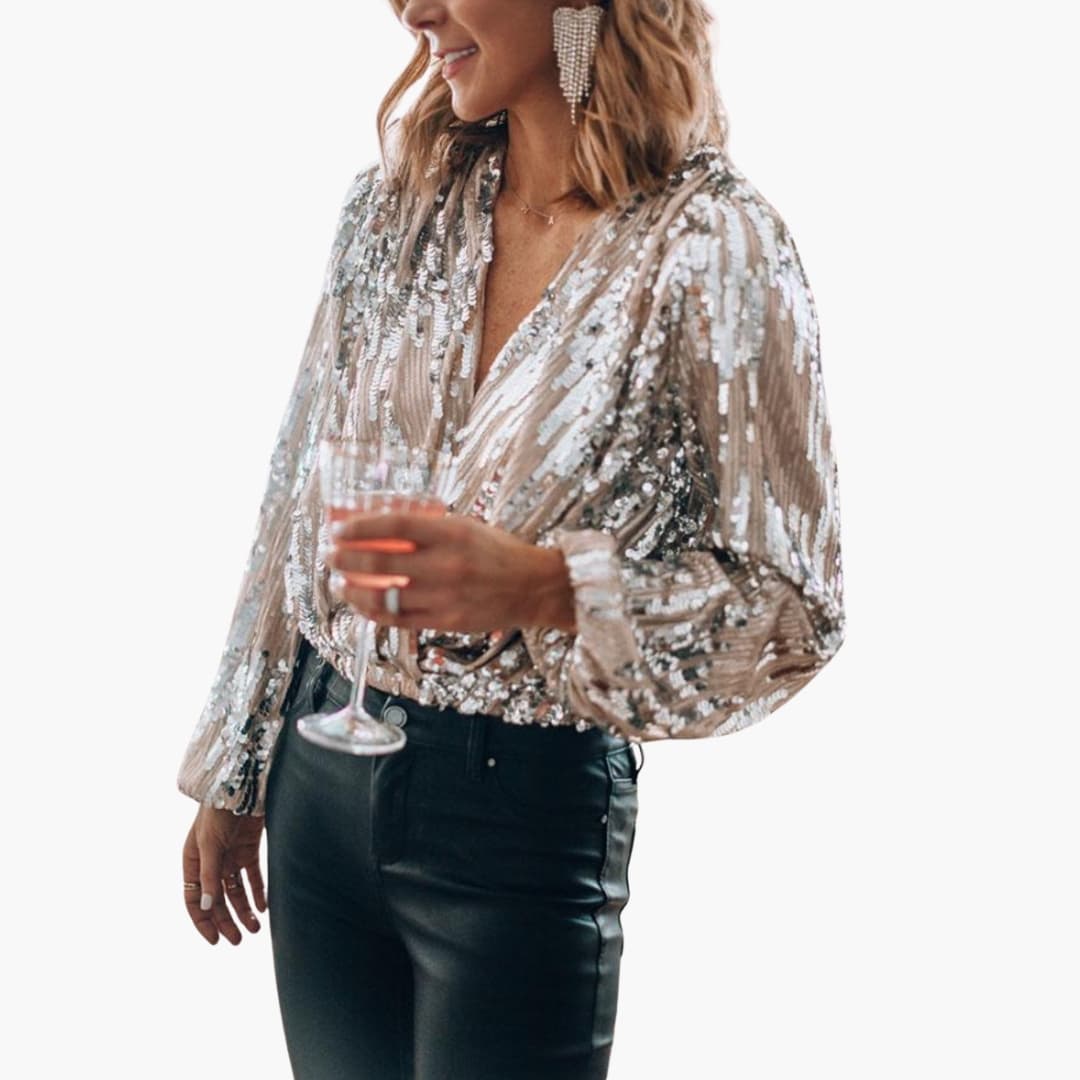 Damen Bluse mit V Ausschnitt