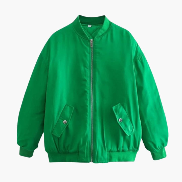 Damen Bomberjacke mit Reißverschluss und Fronttaschen