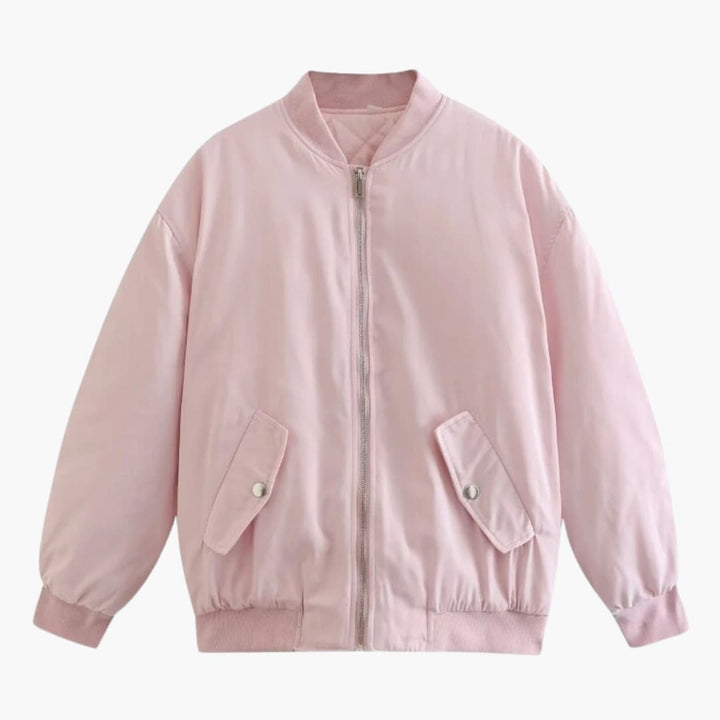 Damen Bomberjacke mit Reißverschluss und Fronttaschen