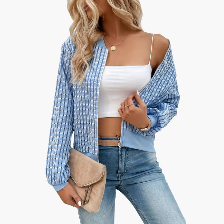 Damen Bomberjacke mit Reißverschluss und Rippbündchen