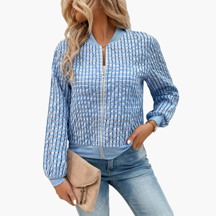 Damen Bomberjacke mit Reißverschluss und Rippbündchen