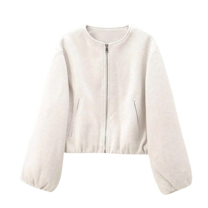 Damen Bomberjacke mit durchgehendem Reißverschluss und langen Ärmeln