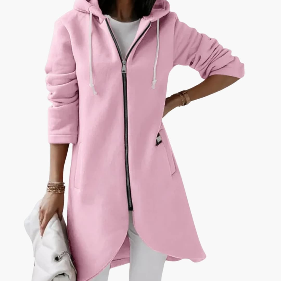 Damen Hoodie mit offener Front und langen Ärmeln