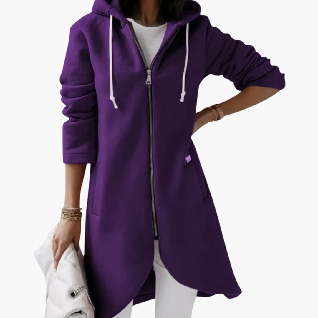 Damen Hoodie mit offener Front und langen Ärmeln