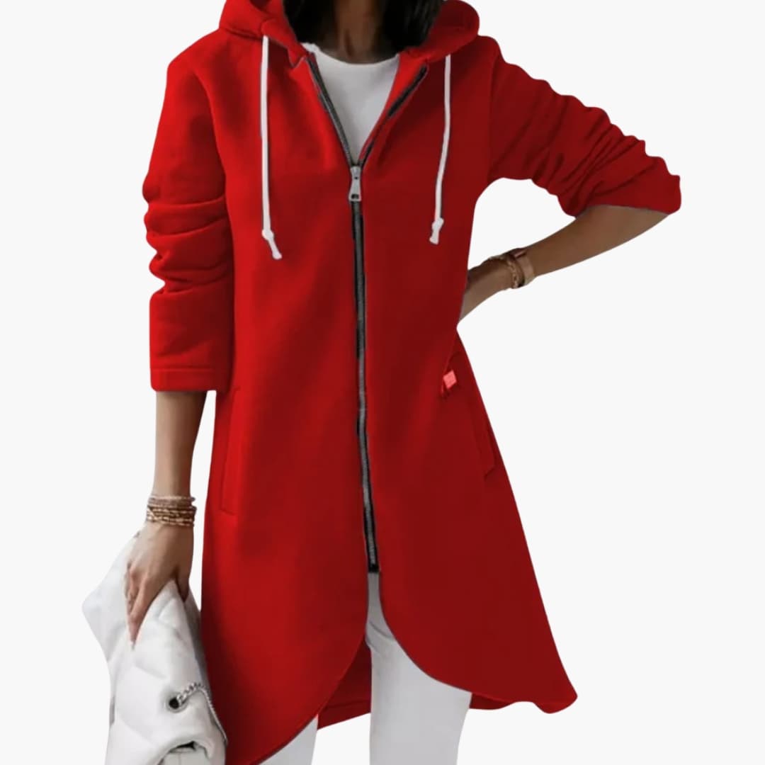 Damen Hoodie mit offener Front und langen Ärmeln
