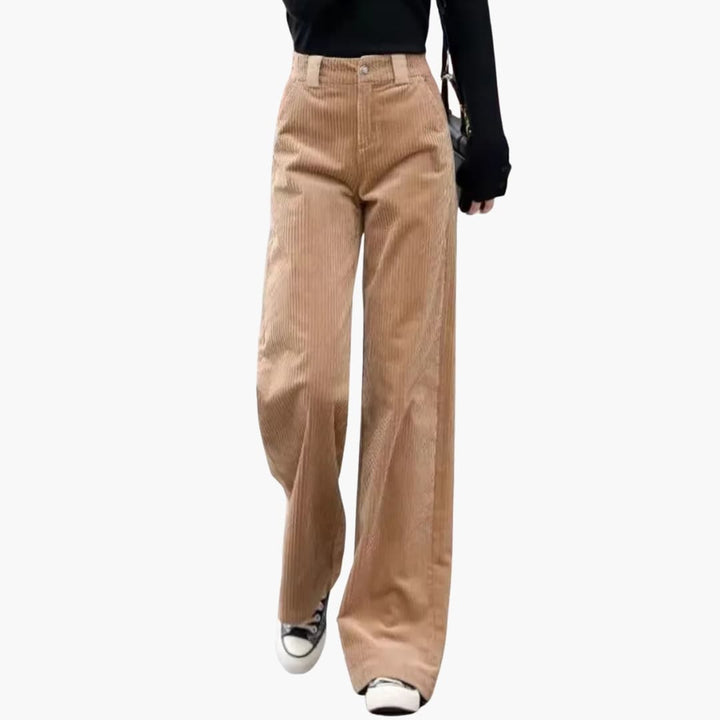 Damen Cordhose mit hohem Bund und Seitentaschen