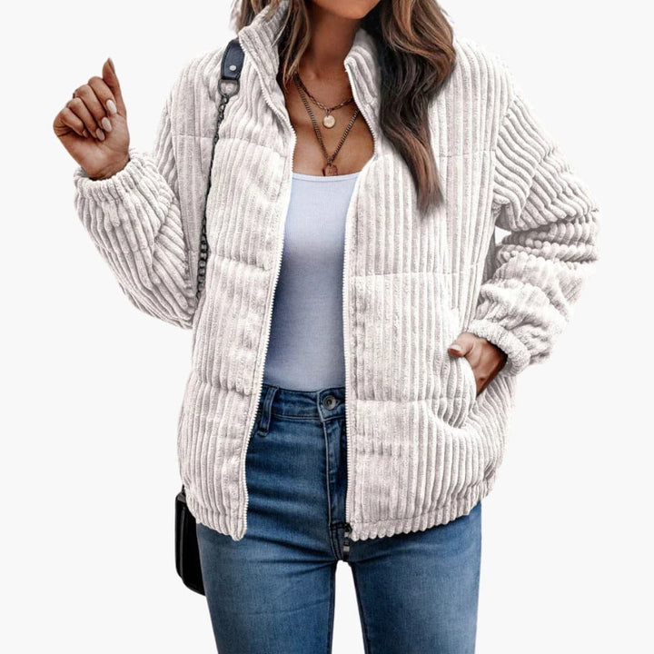 Damen Cordjacke mit Seitentaschen