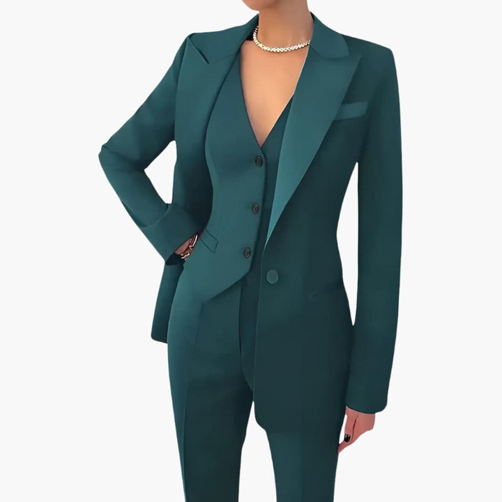 Damen Dreiteiler mit Blazer Weste und Hose