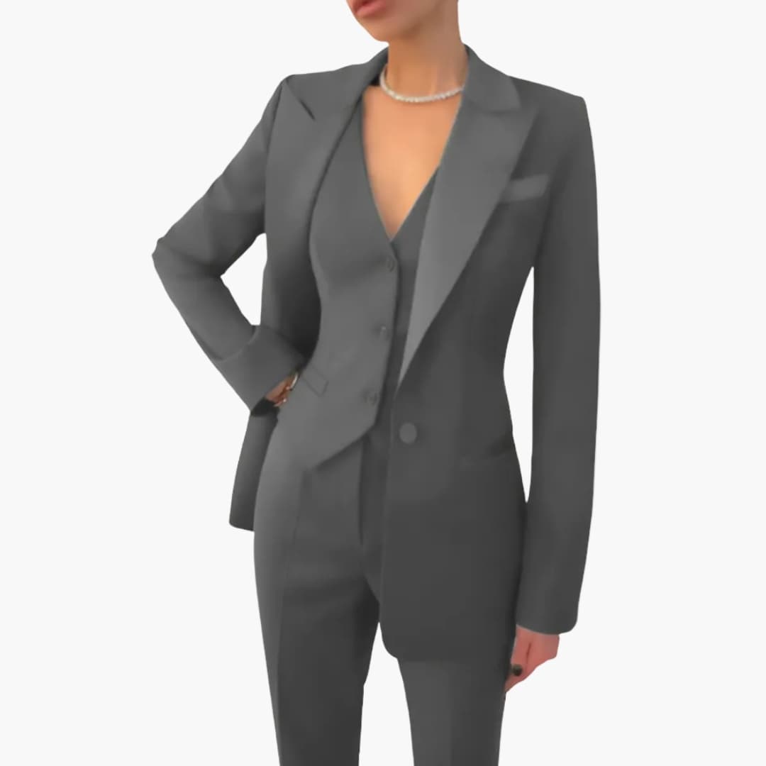 Damen Dreiteiler mit Blazer Weste und Hose