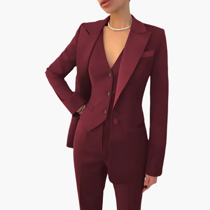 Damen Dreiteiler mit Blazer Weste und Hose