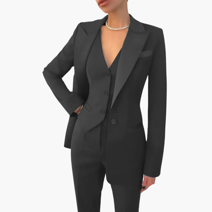 Damen Dreiteiler mit Blazer Weste und Hose