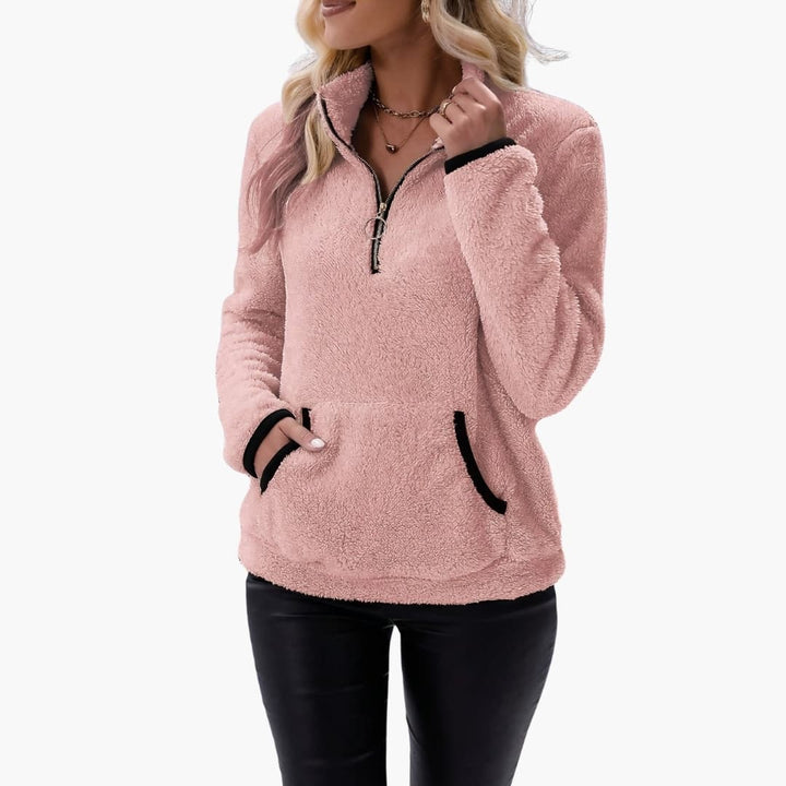 Damen Fleece Pullover mit Halbzip