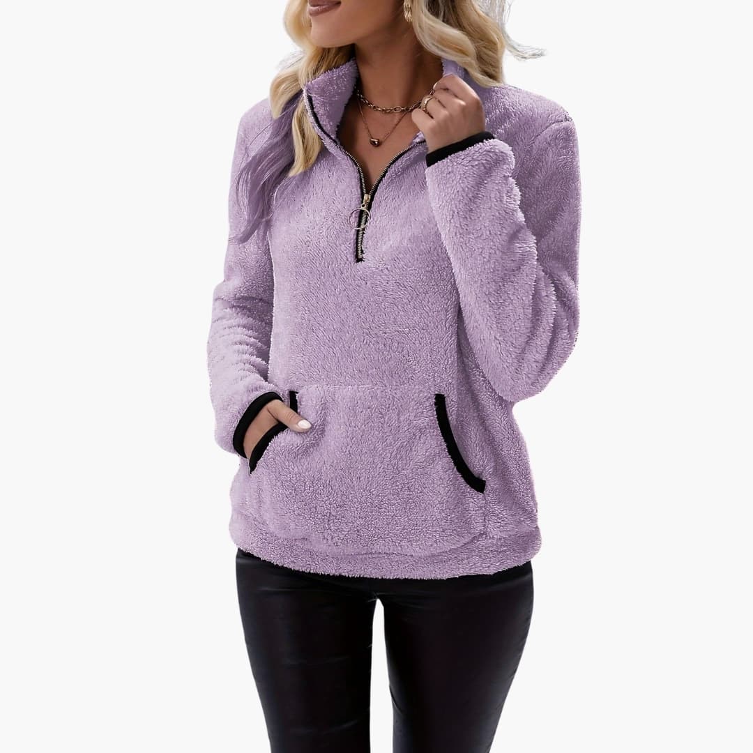 Damen Fleece Pullover mit Halbzip