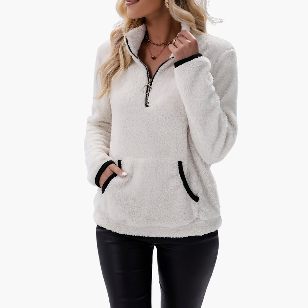 Damen Fleece Pullover mit Halbzip