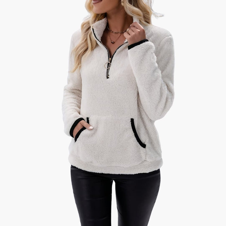 Damen Fleece Pullover mit Halbzip