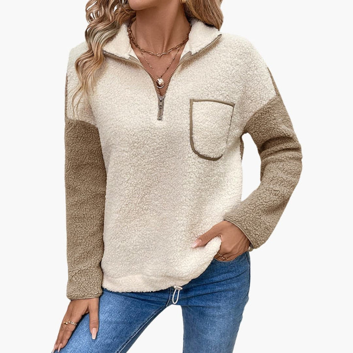 Damen Fleecepullover mit tasche