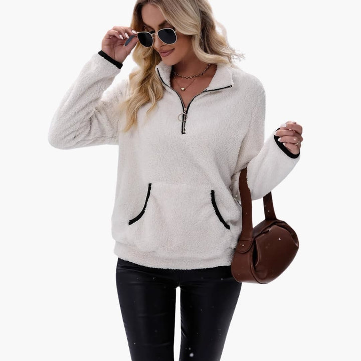 Damen Fleecepullover mit Halbzipp