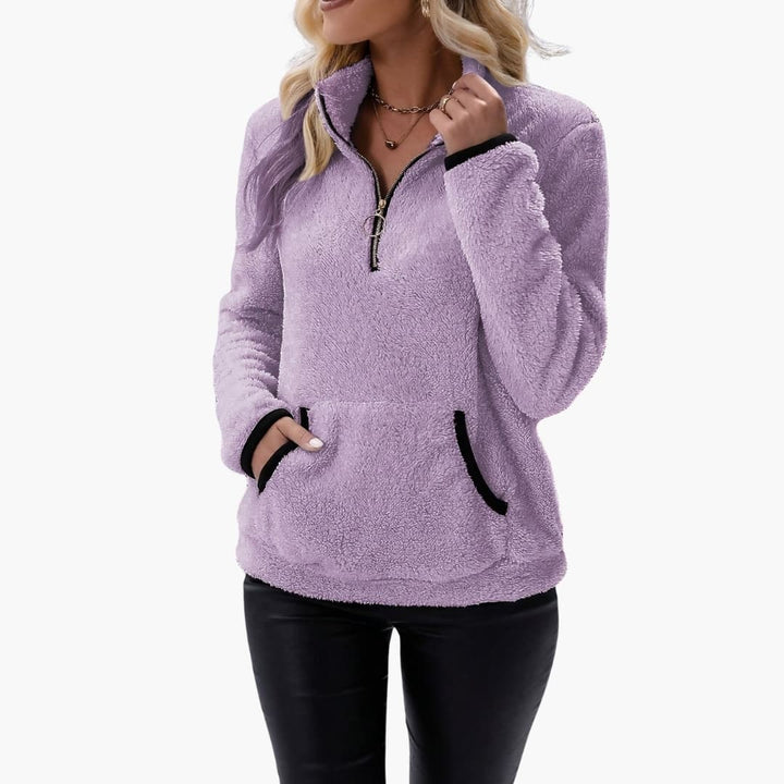 Damen Fleecepullover mit Halbzipp