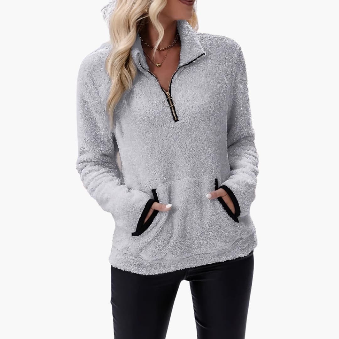 Damen Fleecepullover mit Halbzipp