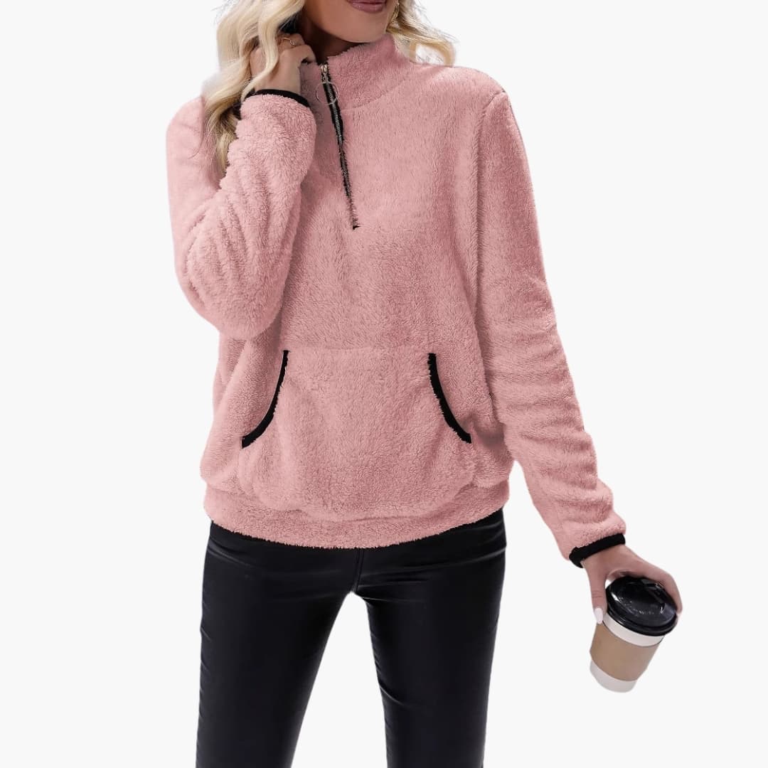 Damen Fleecepullover mit Halbzipp
