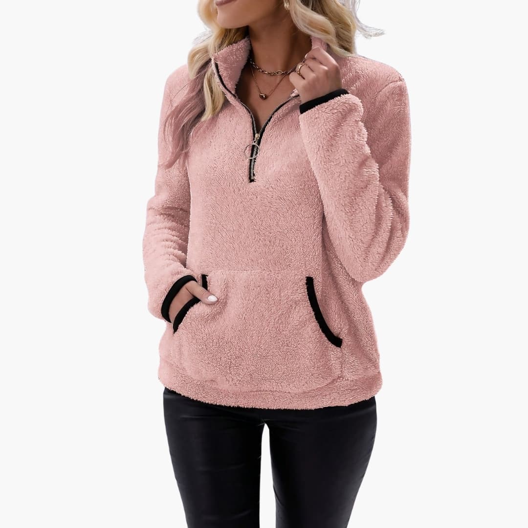 Damen Fleecepullover mit Halbzipp