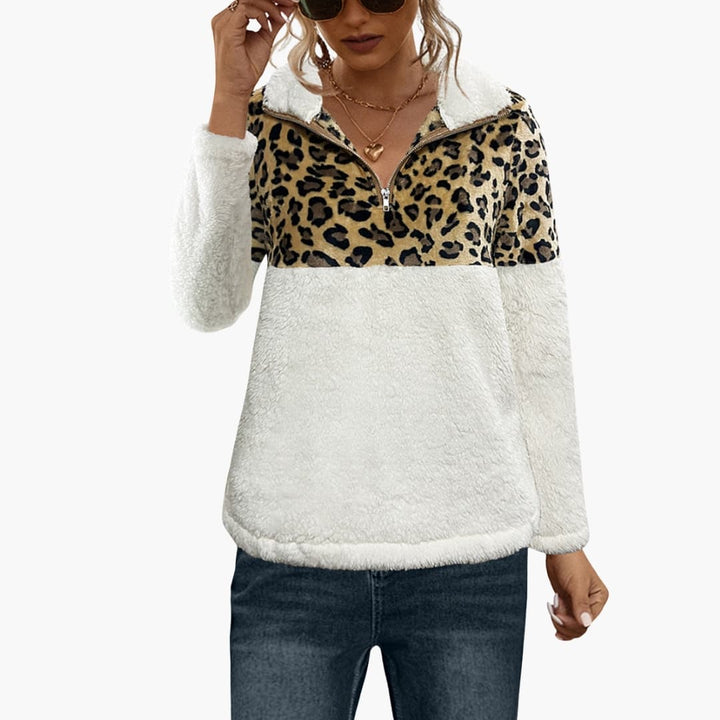 Damen Fleecepullover mit halbem Reißverschluss