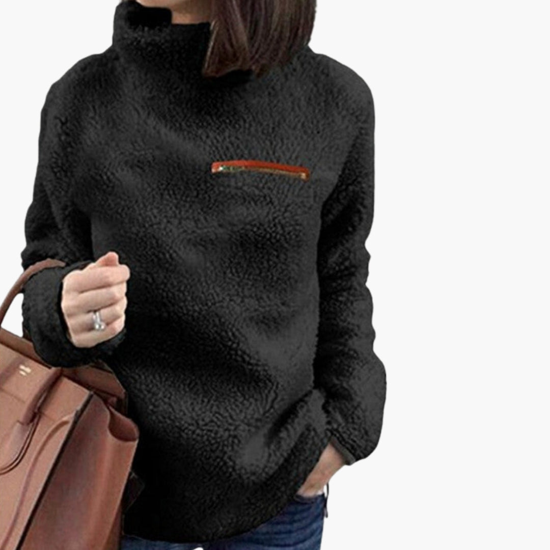 Damen Fleecepullover mit hohem Kragen