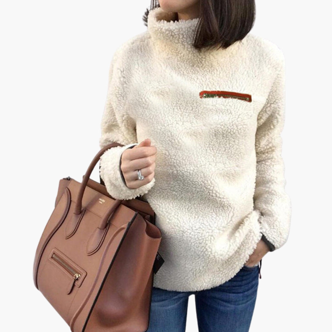 Damen Fleecepullover mit hohem Kragen