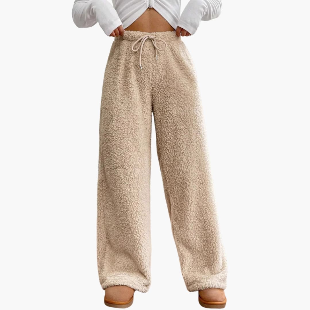 Damen Freizeithose mit Kordelzug und weitem Bein