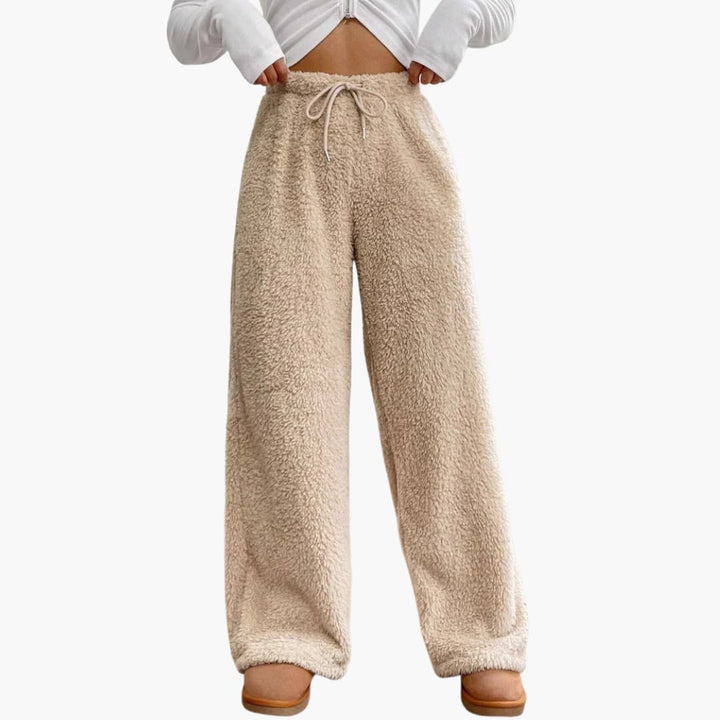 Damen Freizeithose mit Kordelzug und weitem Bein