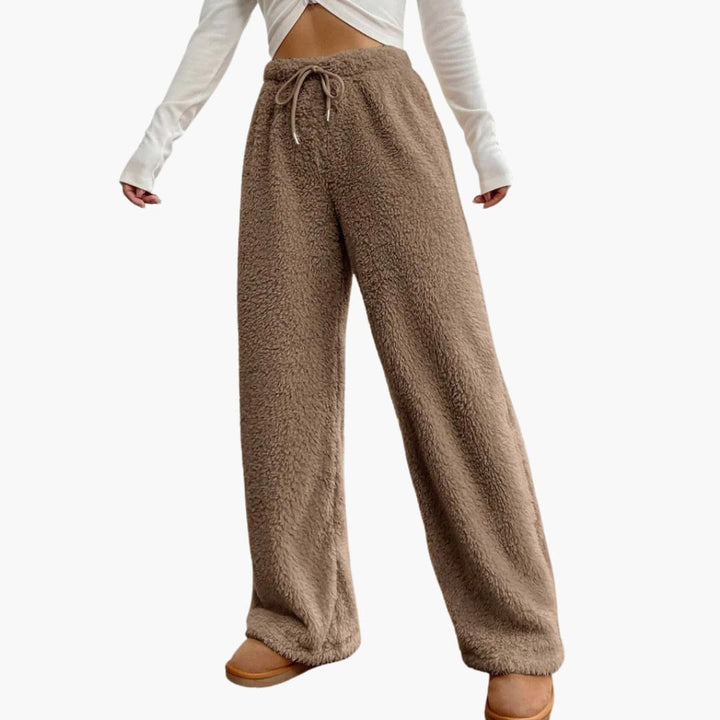 Damen Freizeithose mit Kordelzug und weitem Bein