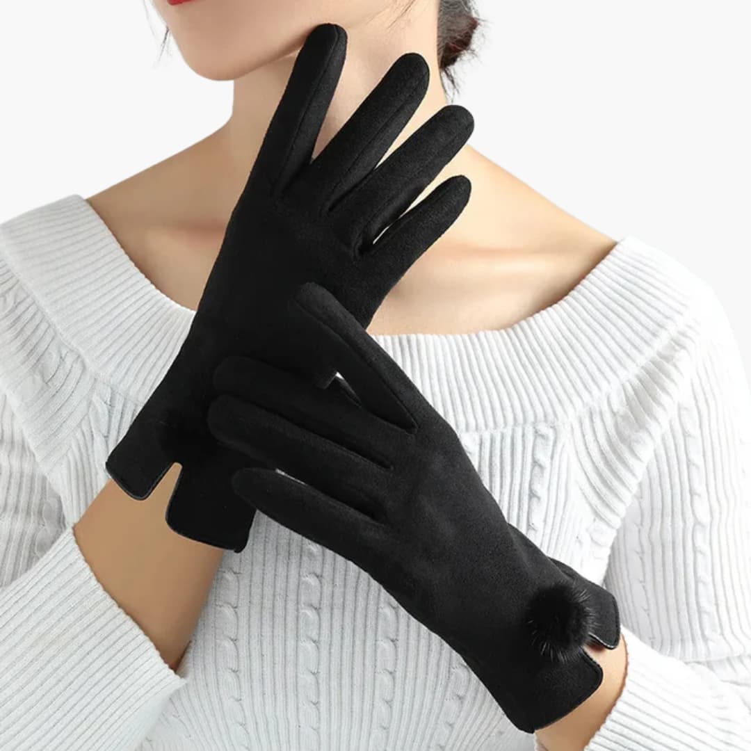 Damen Handschuhe mit Innenfutter und elastischen Bündchen