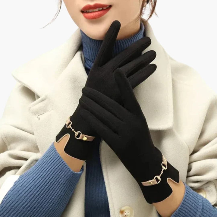 Damen Handschuhe mit Innenfutter und elastischen Bündchen