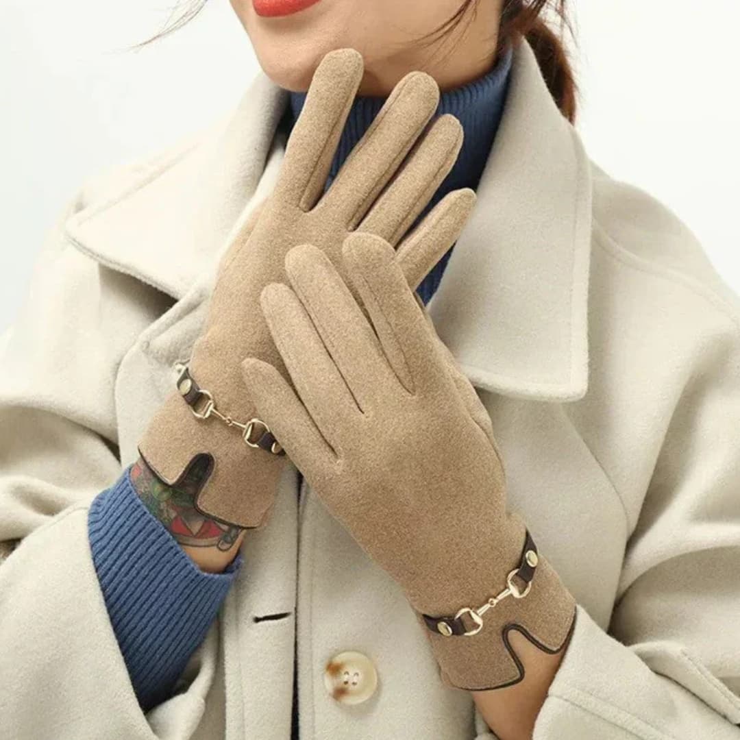 Damen Handschuhe mit Innenfutter und elastischen Bündchen