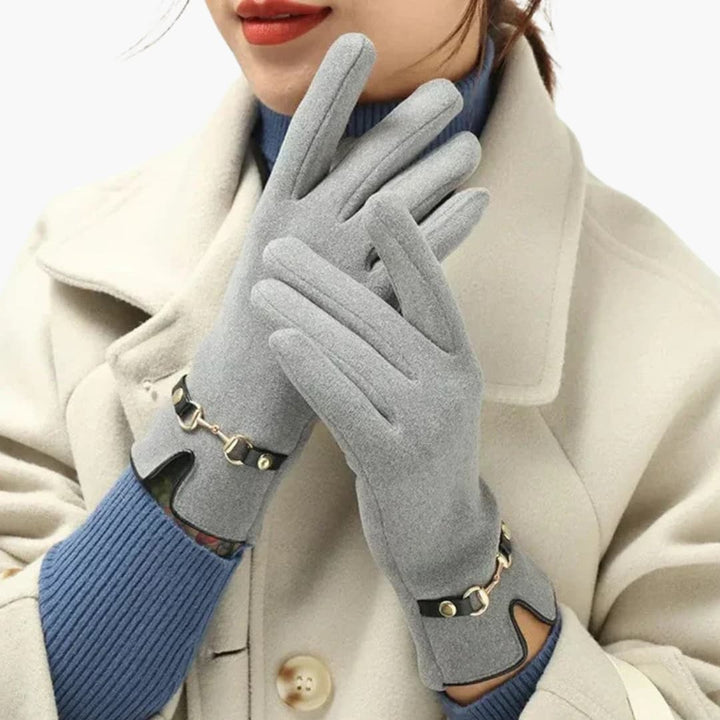 Damen Handschuhe mit Innenfutter und elastischen Bündchen