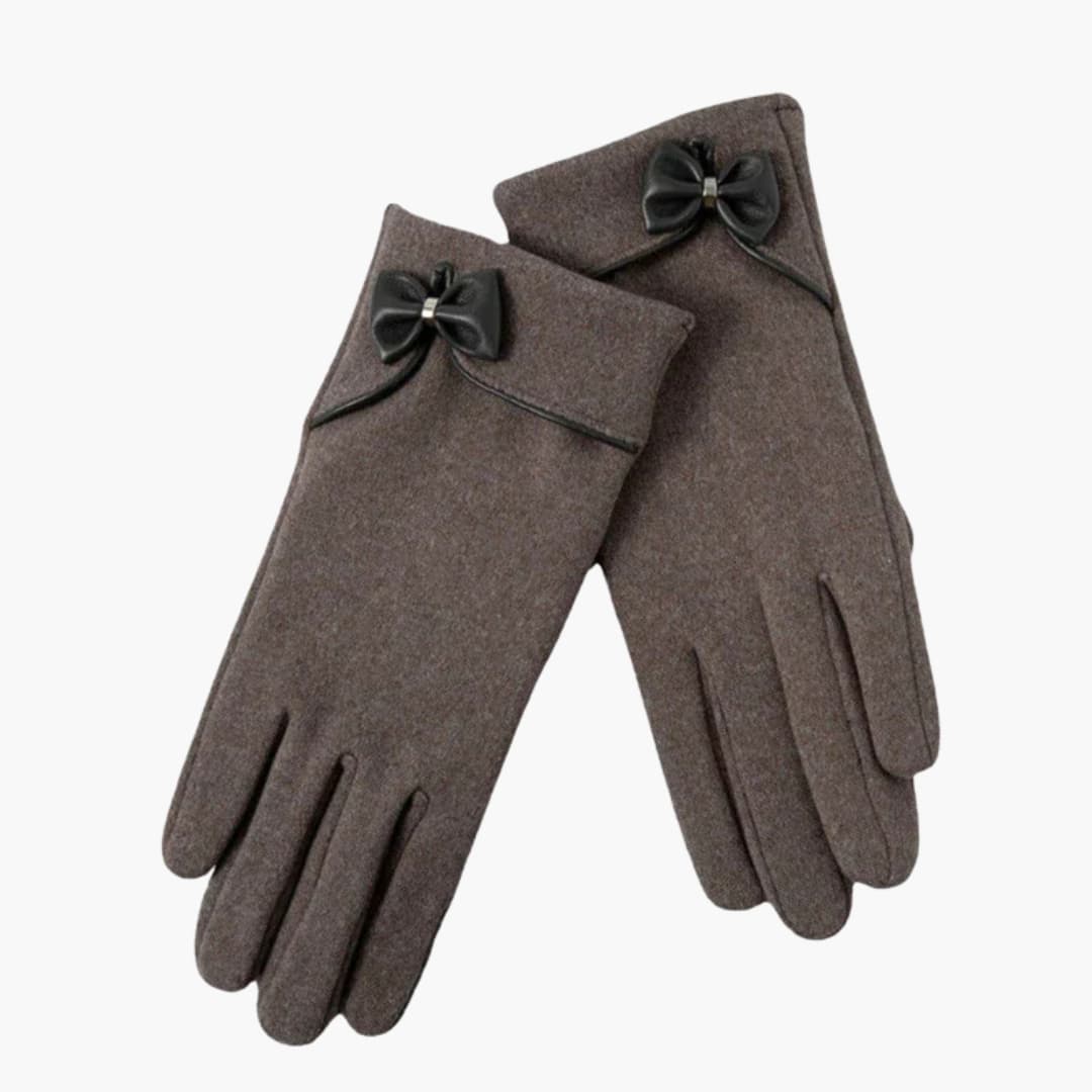 Damen Handschuhe mit Plüschfutter und strukturierter Außenschicht