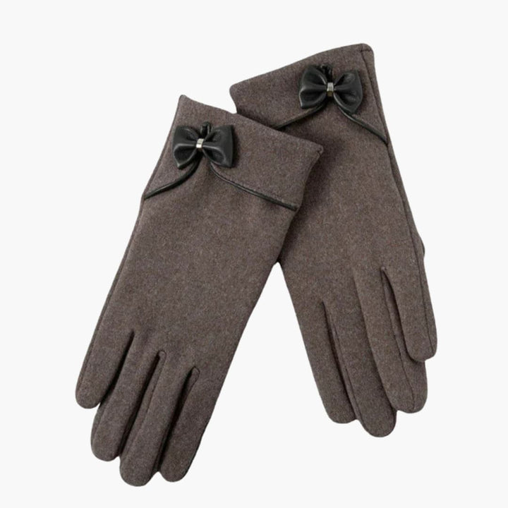 Damen Handschuhe mit Plüschfutter und strukturierter Außenschicht