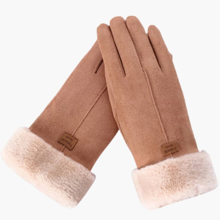 Damen Handschuhe mit Steppoberfläche und Umschlagbündchen