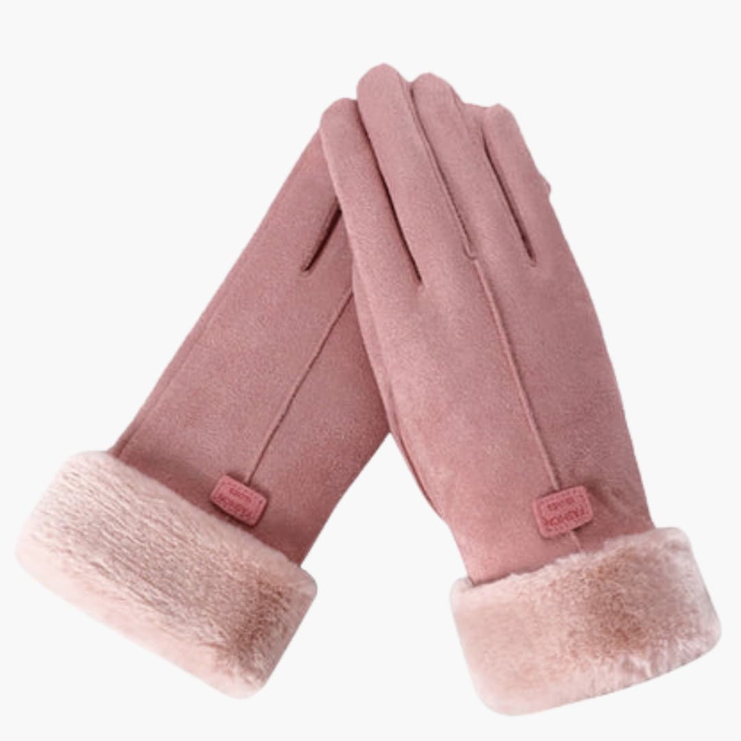 Damen Handschuhe mit Steppoberfläche und Umschlagbündchen