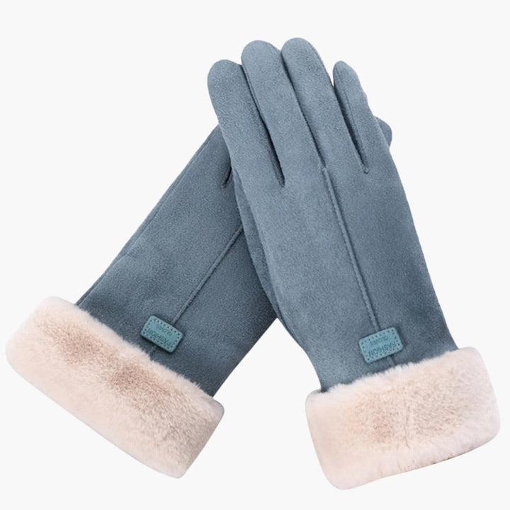 Damen Handschuhe mit Steppoberfläche und Umschlagbündchen